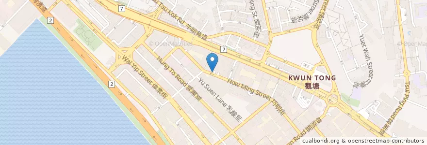 Mapa de ubicacion de 創紀之城1期停車場 Millennium City 1 Car Park en Китай, Гуандун, Гонконг, Цзюлун, Новые Территории, 觀塘區 Kwun Tong District.