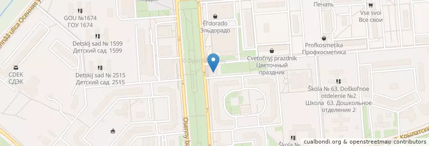 Mapa de ubicacion de ДжонДжоли en Russia, Distretto Federale Centrale, Москва, Западный Административный Округ, Район Крылатское.