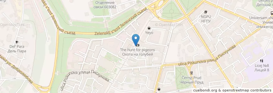 Mapa de ubicacion de Мир пиццы en Rusia, Приволжский Федеральный Округ, Óblast De Nizhni Nóvgorod, Городской Округ Нижний Новгород.