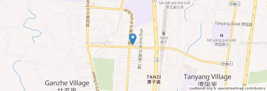 Mapa de ubicacion de 潭子郵局 en Taiwan, Taichung, Tanzi District.