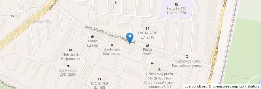 Mapa de ubicacion de Отделение связи №115304 en Russia, Distretto Federale Centrale, Москва, Южный Административный Округ, Район Царицыно.