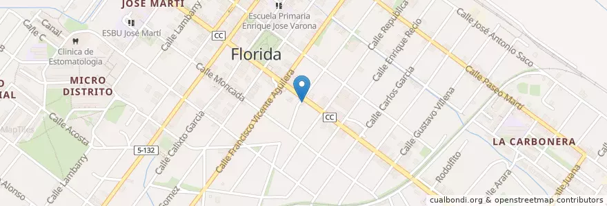 Mapa de ubicacion de Siboney en 쿠바, Camagüey, Florida, Ciudad De Florida.