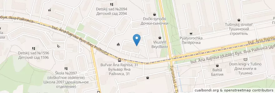 Mapa de ubicacion de Участковый пункт полиции №3 ОВД района Северное Тушино en Rusland, Centraal Federaal District, Moskou, Северо-Западный Административный Округ.