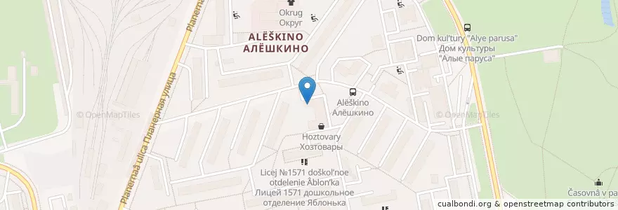Mapa de ubicacion de Участковый пункт полиции № 6 en روسيا, Центральный Федеральный Округ, Москва, Северо-Западный Административный Округ, Район Северное Тушино.