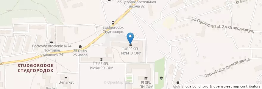 Mapa de ubicacion de ИУБПЭ СФУ en ロシア, シベリア連邦管区, クラスノヤルスク地方, クラスノヤルスク管区.