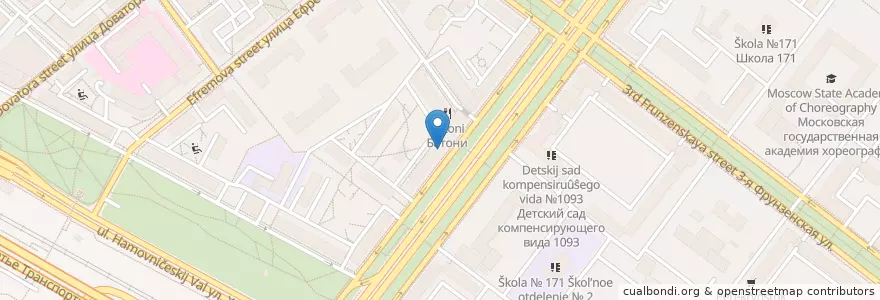 Mapa de ubicacion de UniCredit en Rusland, Centraal Federaal District, Moskou, Центральный Административный Округ, Район Хамовники.