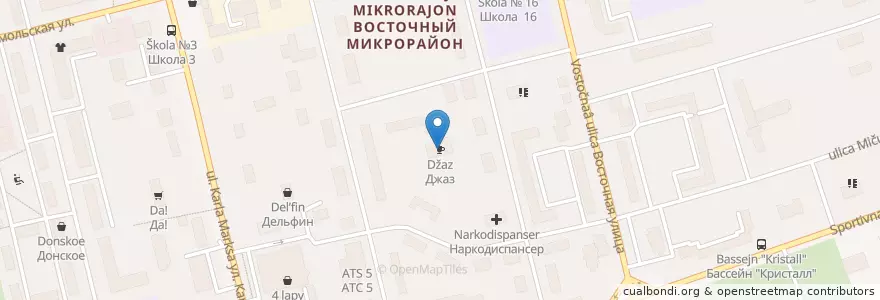 Mapa de ubicacion de Джаз en Rusland, Centraal Federaal District, Oblast Moskou, Городской Округ Электросталь.