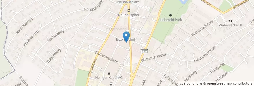 Mapa de ubicacion de Confiserie Beeler en Suíça, Berna, Verwaltungsregion Bern-Mittelland, Verwaltungskreis Bern-Mittelland, Köniz.