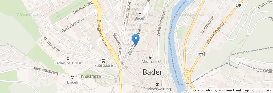 Mapa de ubicacion de Sterk en Suiza, Aargau, Bezirk Baden, Baden.