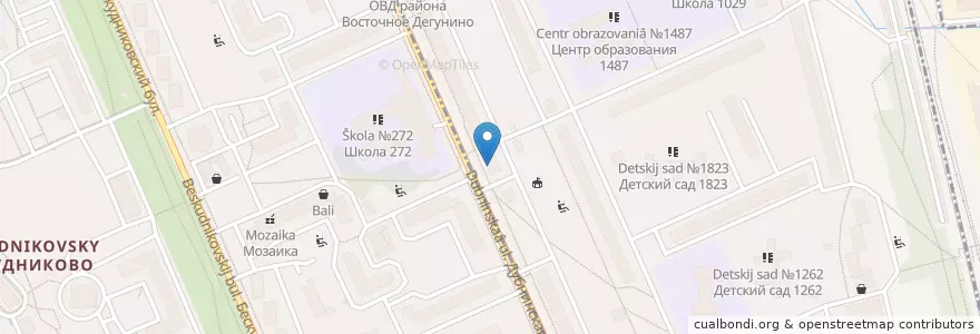 Mapa de ubicacion de Sberbank en Russia, Central Federal District, Moscow, Northern Administrative Okrug, Beskudnikovsky District, Vostochnoye Degunino District.