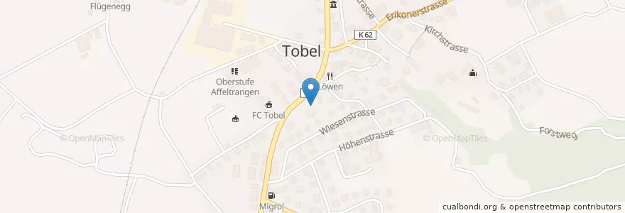 Mapa de ubicacion de Primarschule Tobel en Svizzera, Turgovia, Bezirk Münchwilen, Tobel-Tägerschen.