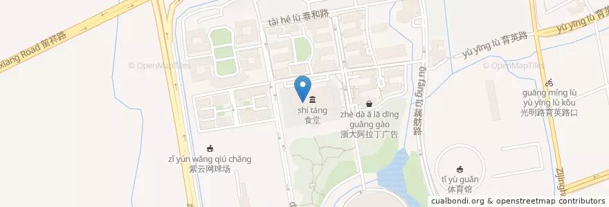 Mapa de ubicacion de 接待餐厅 en 中国, 浙江省, 杭州市, 西湖区, 三墩镇.