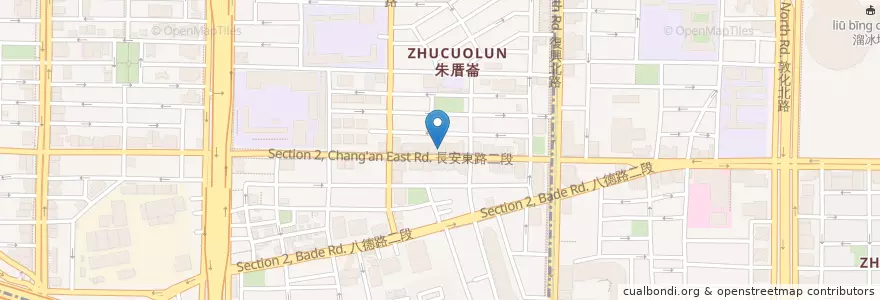 Mapa de ubicacion de 鬥牛士 en Tayvan, 新北市, Taipei, 中山區.