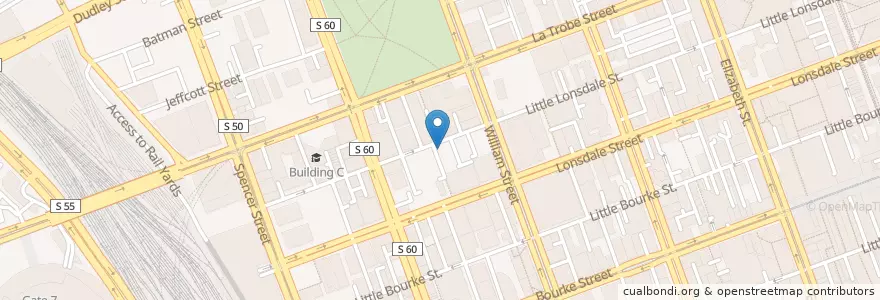 Mapa de ubicacion de Side Pocket Cafe en Australien, Victoria, City Of Melbourne.