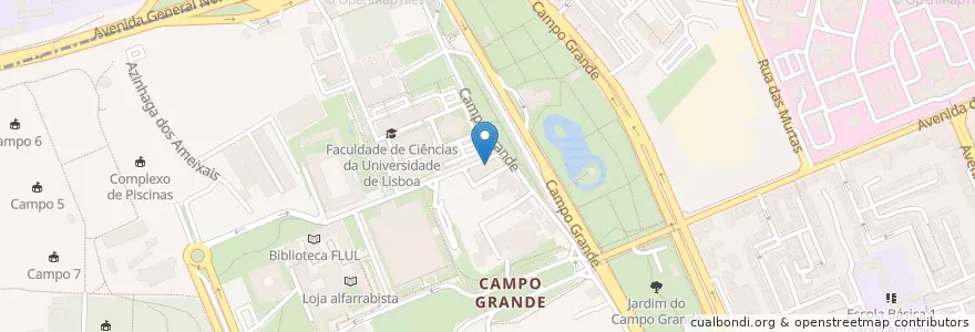 Mapa de ubicacion de Cantina FCUL en البرتغال, Área Metropolitana De Lisboa, Lisboa, Grande Lisboa, لشبونة, Alvalade.