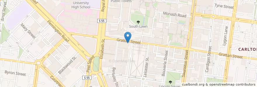 Mapa de ubicacion de Baretto Espresso Bar en Austrália, Victoria, City Of Melbourne.