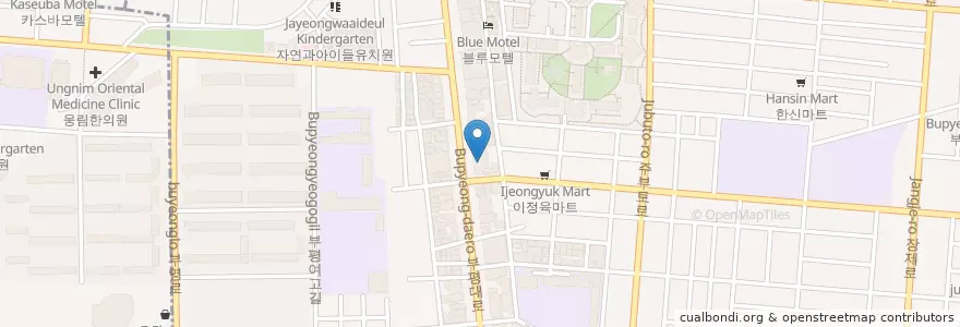 Mapa de ubicacion de Dominos pizza en Coreia Do Sul, 인천, 부평구, 부평동.