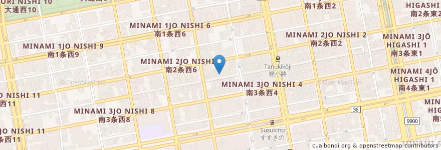 Mapa de ubicacion de HUGマート en Japan, 北海道, 石狩振興局, Sapporo, 中央区.