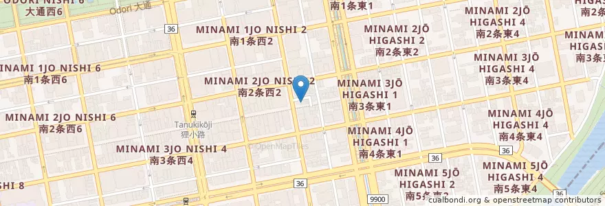 Mapa de ubicacion de ラーメン零 en Япония, Хоккайдо, Округ Исикари, Саппоро, Тюо.
