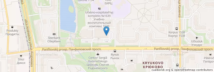 Mapa de ubicacion de Pizza Pronto en Rusland, Centraal Federaal District, Oblast Moskou, Moskou, Зеленоградский Административный Округ, Район Крюково.