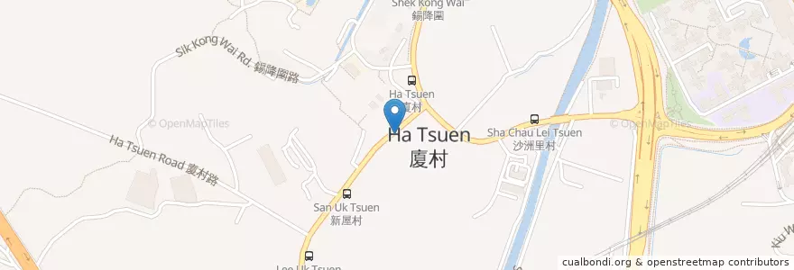 Mapa de ubicacion de 廈村市菜站公廁 Ha Tsuen Shi VMO Public Toilet en 중국, 홍콩, 광둥성, 신제, 元朗區 Yuen Long District.