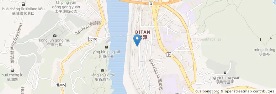 Mapa de ubicacion de 新德安藥房 en 타이완, 신베이 시, 신뎬 구.