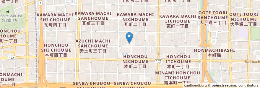 Mapa de ubicacion de ノンノン en 일본, 오사카부, 오사카, 中央区.