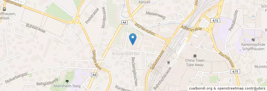 Mapa de ubicacion de Gewerbeschule en Schweiz/Suisse/Svizzera/Svizra, Schaffhausen, Schaffhausen.