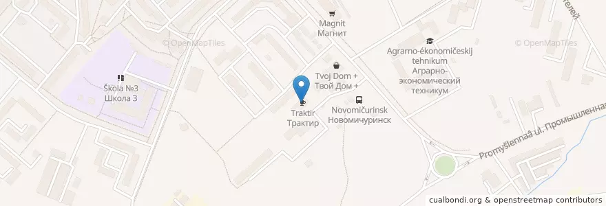 Mapa de ubicacion de Трактир en Russie, District Fédéral Central, Oblast De Riazan, Пронский Район, Новомичуринское Городское Поселение.