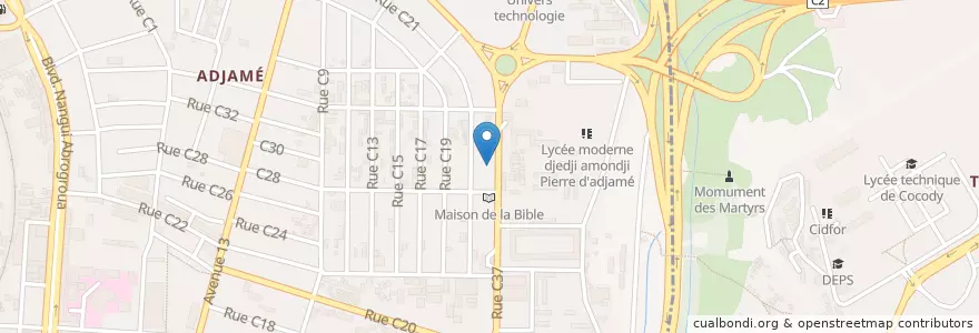 Mapa de ubicacion de Cybercafé Cyberlux en 科特迪瓦, 阿比让, Adjamé.