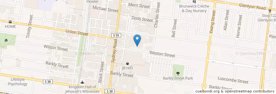 Mapa de ubicacion de Code Black en Australia, Victoria, City Of Moreland.