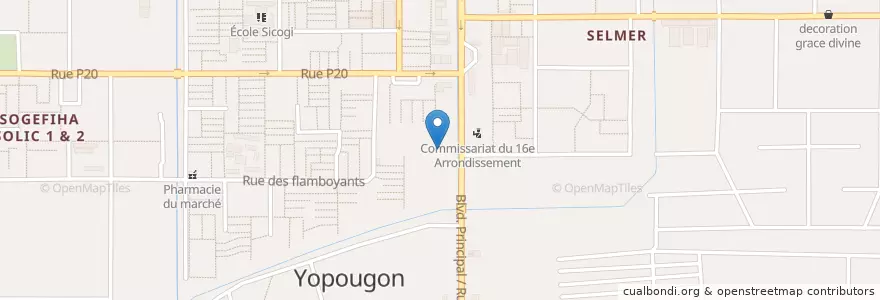 Mapa de ubicacion de Église méthodiste (Temple Exode) en Elfenbeinküste, Abidjan, Yopougon.