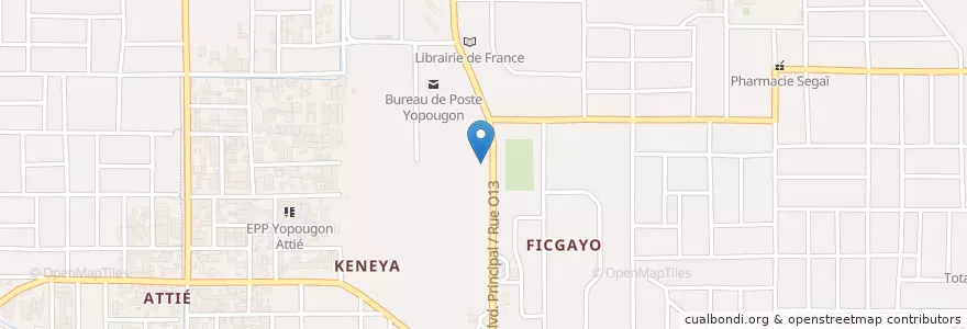 Mapa de ubicacion de Agence Ecobank en コートジボワール, アビジャン, Yopougon.