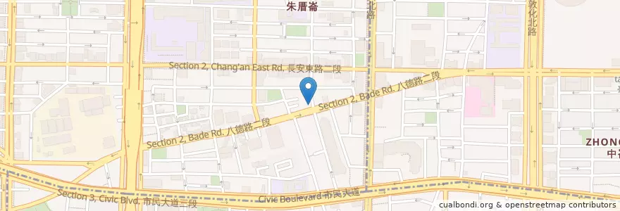 Mapa de ubicacion de 貳茶飲 en 臺灣, 新北市, 臺北市, 中山區.