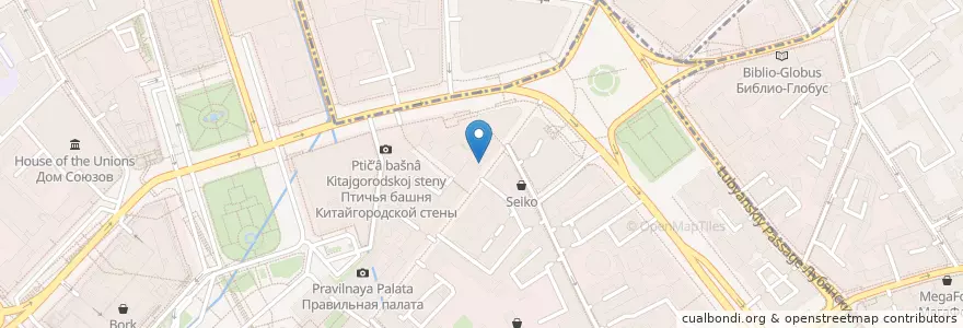 Mapa de ubicacion de Baccarat Cristal Room en Rusia, Distrito Federal Central, Москва, Distrito Administrativo Central, Тверской Район.