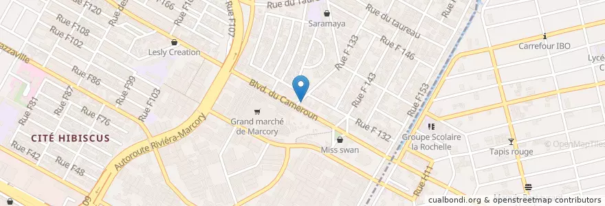 Mapa de ubicacion de Pharmacie du Grand Marché en Ivoorkust, Abidjan, Marcory.