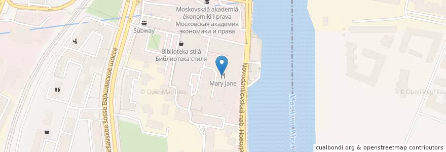 Mapa de ubicacion de Mary Jane en ロシア, 中央連邦管区, モスクワ, Южный Административный Округ, Донской Район.