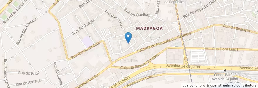 Mapa de ubicacion de Matiz Pombalina en Португалия, Área Metropolitana De Lisboa, Лиссабон, Grande Lisboa, Лиссабон, Estrela.