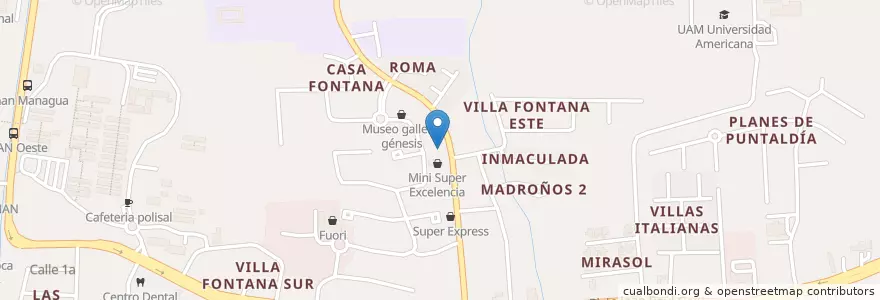 Mapa de ubicacion de FarmEx en Nicaragua, Departamento De Managua, Managua (Municipio).