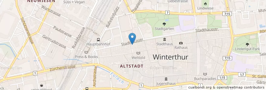 Mapa de ubicacion de Casinotheater en Switzerland, Zurich, Bezirk Winterthur, Winterthur.