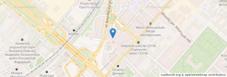 Mapa de ubicacion de Osteria della Piazza Bianca en Rusia, Distrito Federal Central, Москва, Distrito Administrativo Central, Тверской Район.