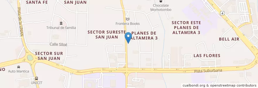 Mapa de ubicacion de Cafetería 24 horas en Nicaragua, Departamento De Managua, Managua (Municipio).