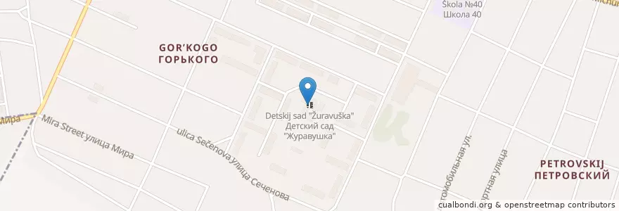 Mapa de ubicacion de Детский сад "Журавушка" en Rusland, Zuidelijk Federaal District, Oblast Rostov, Городской Округ Новошахтинск.