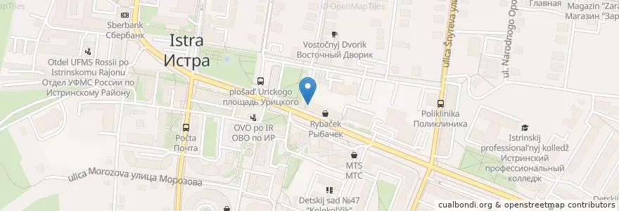 Mapa de ubicacion de Сбербанк en روسيا, Центральный Федеральный Округ, محافظة موسكو, Городской Округ Истра.