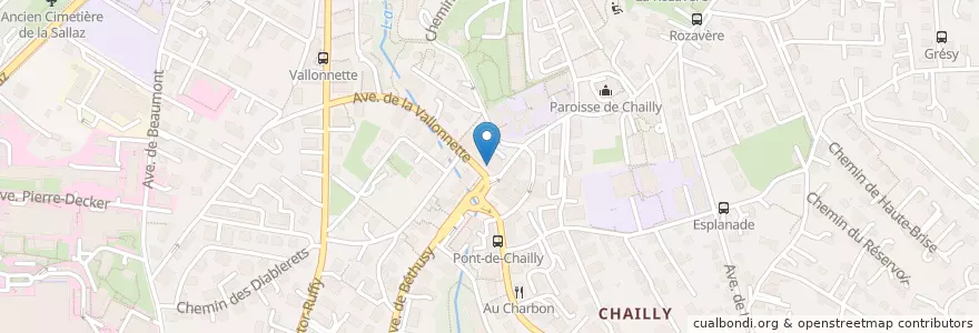 Mapa de ubicacion de Brasserie de Chailly en Switzerland, Vaud, District De Lausanne, Lausanne.