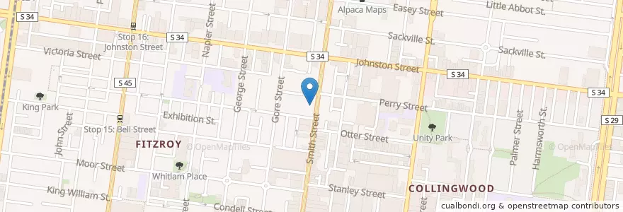 Mapa de ubicacion de Po' Boy Quarter en Australia, Victoria, City Of Yarra.