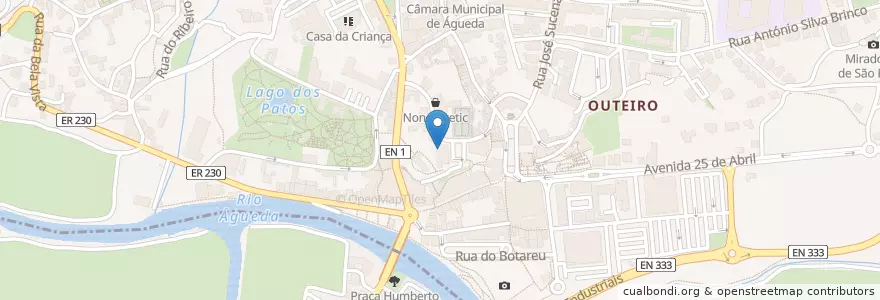 Mapa de ubicacion de Teatro de Bolso en ポルトガル, Aveiro, Centro, Baixo Vouga, Águeda, Águeda E Borralha.