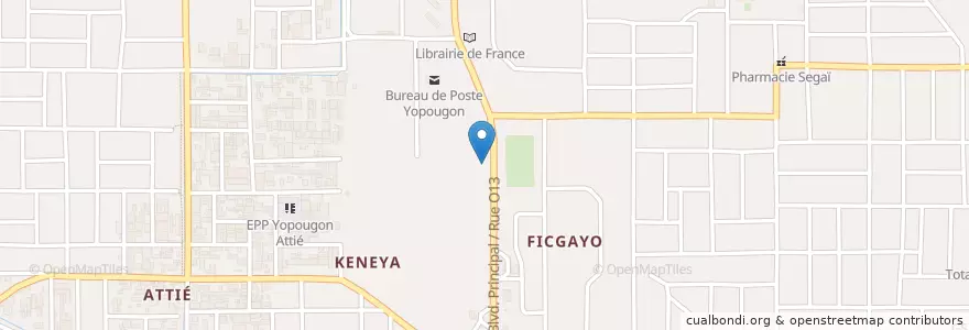 Mapa de ubicacion de Pharmacie principale en コートジボワール, アビジャン, Yopougon.