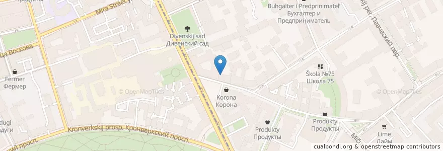 Mapa de ubicacion de Плюс Банк en Russie, District Fédéral Du Nord-Ouest, Oblast De Léningrad, Saint-Pétersbourg, Петроградский Район, Посадский Округ.