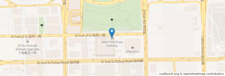 Mapa de ubicacion de New York Pizza Delivery en 中国, 广东省, 深圳市, 福田区.